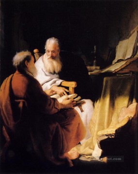 レンブラントを論争する二人の老人 Oil Paintings